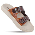 Walkaroo Men Cup Model Brown-Tan Slippers