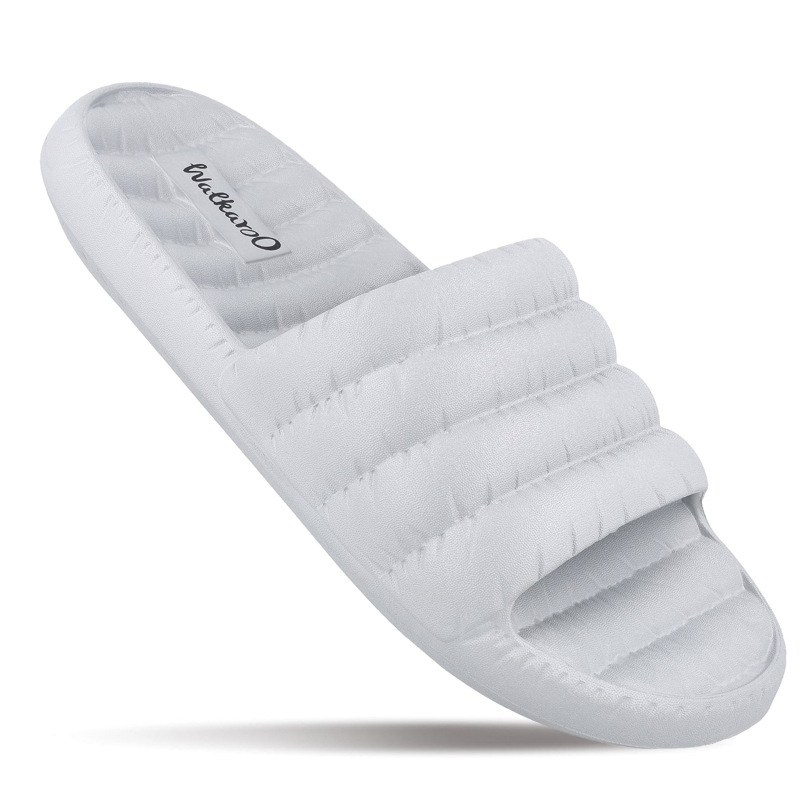 Walkaroo Men Slider Light Grey Slippers